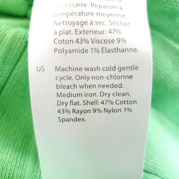 COS Dress Sleeveless Pleated Shift Sz S Knee Green Cotton Ribbed Knit Pullover - Picture 5 of 5